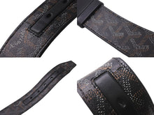 画像をギャラリービューアに読み込む, GOYARD ゴヤール フロリダ ベルト サイズ90cm ブラック ヘリンボーン柄 PVCコーティングキャンバス 良品 中古 62135
