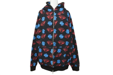 BILLIONAIRE BOYS CLUB ビリオネアボーイズクラブ DIAMOND&DOLLAR フルジップ フーディー ブラック レッド ブルー 美品 中古 62139