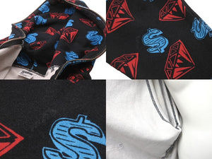 BILLIONAIRE BOYS CLUB ビリオネアボーイズクラブ DIAMOND&DOLLAR フルジップ フーディー ブラック レッド ブルー 美品 中古 62139