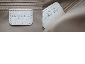 Christian Dior クリスチャンディオール ハンドバッグ トロッター 花柄 刺繍 07-MA-0035 キャンバス ベージュ 美品 中古 62143