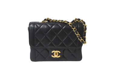 CHANEL シャネル チェーンショルダーバッグ マトラッセ ラムスキン 3番台 1995 ココマーク ブラック ゴールド金具 美品 中古 62146