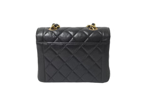 CHANEL シャネル チェーンショルダーバッグ マトラッセ ラムスキン 3番台 1995 ココマーク ブラック ゴールド金具 美品 中古 62146