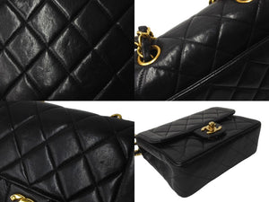 CHANEL シャネル チェーンショルダーバッグ マトラッセ ラムスキン 3番台 1995 ココマーク ブラック ゴールド金具 美品 中古 62146