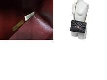 Load image into Gallery viewer, CHANEL シャネル 中マトラッセ 25 バイカラー チェーンショルダーバッグ 1番台 ブラック ボルドー ラムスキン ゴールド金具 美品 中古 62152