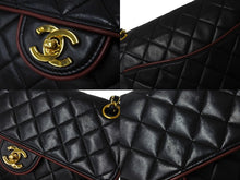 Load image into Gallery viewer, CHANEL シャネル 中マトラッセ 25 バイカラー チェーンショルダーバッグ 1番台 ブラック ボルドー ラムスキン ゴールド金具 美品 中古 62152