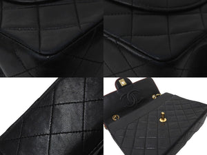 CHANEL シャネル 中マトラッセ 25 バイカラー チェーンショルダーバッグ 1番台 ブラック ボルドー ラムスキン ゴールド金具 美品 中古 62152