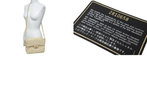 CHANEL シャネル ブリリアント 玉付き ビジューチェーンショルダーバッグ ココマーク キャビアスキン 2番台 1992年 ベージュ美品 中古 62153