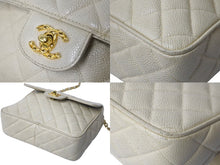Load image into Gallery viewer, CHANEL シャネル ブリリアント 玉付き ビジューチェーンショルダーバッグ ココマーク キャビアスキン 2番台 1992年 ベージュ美品 中古 62153