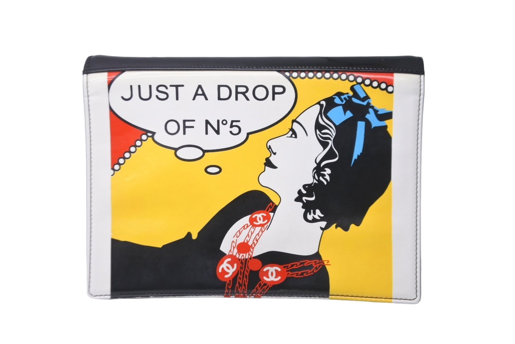 CHANEL シャネル クラッチバッグ セカンドバッグ 7番台 NO.5 ココマーク マドモアゼル パテントレザー エナメル 美品 中古 62155