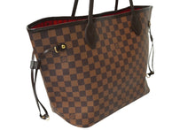 画像をギャラリービューアに読み込む, LOUIS VUITTON ルイヴィトン ネヴァーフル MM トートバッグ ダミエ キャンバス ブラウン N41358 ゴールド金具 美品 中古 62159