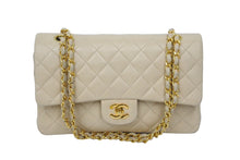 Load image into Gallery viewer, CHANEL シャネル マトラッセ25 Wフラップ チェーンショルダーバッグ 3番台 ラムスキン ベージュ ゴールド金具 美品 中古 62165