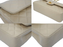 Load image into Gallery viewer, CHANEL シャネル マトラッセ25 Wフラップ チェーンショルダーバッグ 3番台 ラムスキン ベージュ ゴールド金具 美品 中古 62165