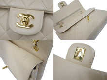 Load image into Gallery viewer, CHANEL シャネル マトラッセ25 Wフラップ チェーンショルダーバッグ 3番台 ラムスキン ベージュ ゴールド金具 美品 中古 62165