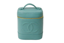 Load image into Gallery viewer, 極美品 激レア CHANEL シャネル ハンドバッグ ココマーク バニティ 5番台 キャビアスキン ティファニーブルー 中古 62166