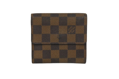 LOUIS VUITTON ルイヴィトン ポルトモネ ビエ カルト クレディ 三つ折り財布 N61652 ダミエ ブラウン ゴールド金具 美品 中古 62169