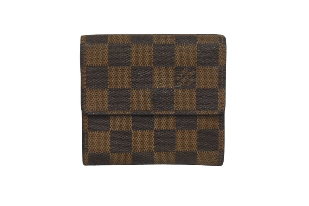 LOUIS VUITTON ルイヴィトン ポルトモネ ビエ カルト クレディ 三つ折り財布 N61652 ダミエ ブラウン ゴールド金具 美品 中古 62169