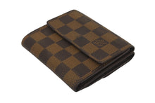 画像をギャラリービューアに読み込む, LOUIS VUITTON ルイヴィトン ポルトモネ ビエ カルト クレディ 三つ折り財布 N61652 ダミエ ブラウン ゴールド金具 美品 中古 62169