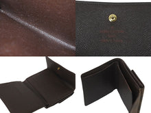 画像をギャラリービューアに読み込む, LOUIS VUITTON ルイヴィトン ポルトモネ ビエ カルト クレディ 三つ折り財布 N61652 ダミエ ブラウン ゴールド金具 美品 中古 62169