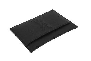 極美品 YVES SAINT LAURENT イヴ・サンローラン カードケース GRZ568986Y・1022 YSLロゴ レザー ブラック 中古 62171 