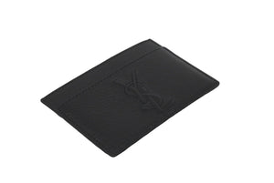 極美品 YVES SAINT LAURENT イヴ・サンローラン カードケース GRZ568986Y・1022 YSLロゴ レザー ブラック 中古 62171 