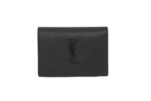 画像をギャラリービューアに読み込む, SAINT LAURENT サンローラン 二つ折りカードケース YSLロゴ 529887 レザー ブラック 美品 中古 62173 