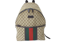 Load image into Gallery viewer, GUCCI グッチ リュック バックパック シェリーライン GGキャンバス 190278 ベージュ レザー シルバー金具 良品 中古 62174
