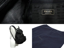 Load image into Gallery viewer, PRADA プラダ リュック デイパック バックパック Wポケット トライアングルロゴ ナイロン レザー ブラック 美品 中古 62175
