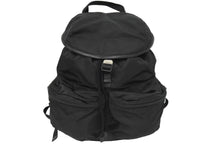 Load image into Gallery viewer, PRADA プラダ リュック デイパック バックパック Wポケット トライアングルロゴ ナイロン レザー ブラック 美品 中古 62175
