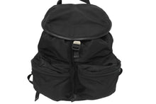 Load image into Gallery viewer, PRADA プラダ リュック デイパック バックパック Wポケット トライアングルロゴ ナイロン レザー ブラック 美品 中古 62175