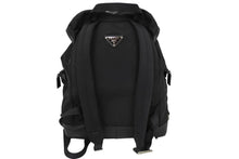 Load image into Gallery viewer, PRADA プラダ リュック デイパック バックパック Wポケット トライアングルロゴ ナイロン レザー ブラック 美品 中古 62175