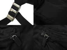 Load image into Gallery viewer, PRADA プラダ リュック デイパック バックパック Wポケット トライアングルロゴ ナイロン レザー ブラック 美品 中古 62175