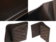 画像をギャラリービューアに読み込む, LOUIS VUITTON ルイヴィトン ポルトモネ・ビエ トレゾール N61730 ダミエキャンバス 二つ折り財布 ゴールド金具 美品 中古 62179