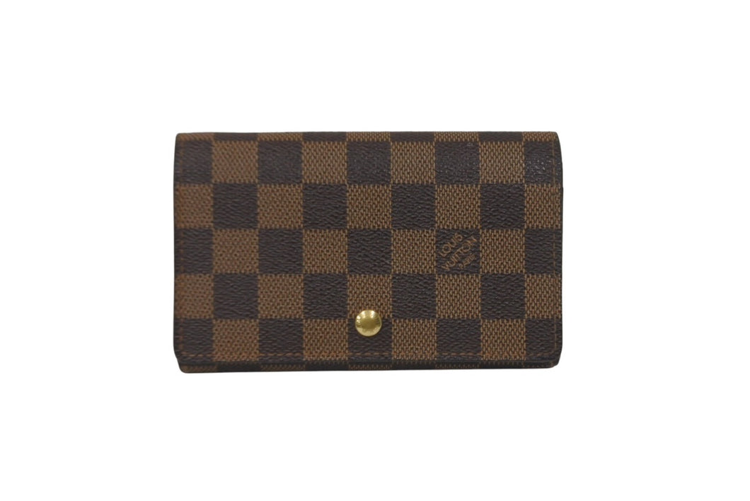 LOUIS VUITTON ルイヴィトン ポルトモネ・ビエ トレゾール N61730 ダミエキャンバス 二つ折り財布 ゴールド金具 美品 中古 62179