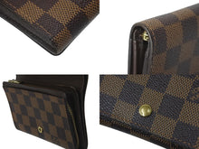 画像をギャラリービューアに読み込む, LOUIS VUITTON ルイヴィトン ポルトモネ・ビエ トレゾール N61730 ダミエキャンバス 二つ折り財布 ゴールド金具 美品 中古 62179