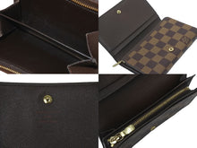 画像をギャラリービューアに読み込む, LOUIS VUITTON ルイヴィトン ポルトモネ・ビエ トレゾール N61730 ダミエキャンバス 二つ折り財布 ゴールド金具 美品 中古 62179