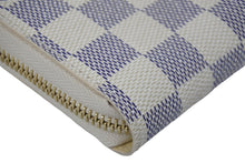 画像をギャラリービューアに読み込む, 極美品 LOUIS VUITTONルイヴィトン ジッピーウォレット N41660 ダミエアズールキャンバス 長財布 ホワイト ゴールド金具 中古 62181