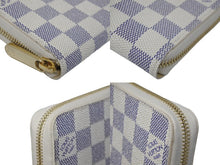 画像をギャラリービューアに読み込む, 極美品 LOUIS VUITTONルイヴィトン ジッピーウォレット N41660 ダミエアズールキャンバス 長財布 ホワイト ゴールド金具 中古 62181