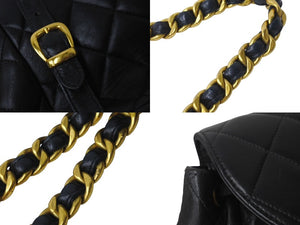 CHANEL シャネル マトラッセ リュック バックパック ココマーク 4番台 1997年 ブラック ラムスキン ゴールド金具 中古 美品 62191