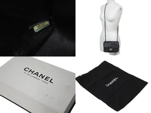 CHANEL シャネル Vステッチ チェーンショルダーバッグ 22番台 ココマーク ブラック ラムスキン シルバー金具 美品 中古 62192