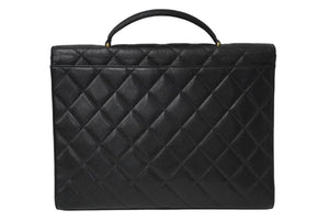 CHANEL シャネル マトラッセ ブリーフケース ビジネスバッグ キャビアスキン 2番台 ココマーク ゴールド金具 美品 中古 62193