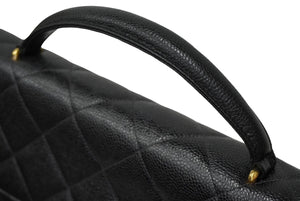 CHANEL シャネル マトラッセ ブリーフケース ビジネスバッグ キャビアスキン 2番台 ココマーク ゴールド金具 美品 中古 62193