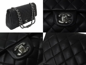 CHANEL マトラッセWフラップチェーンショルダー 13番台 25cm ショルダーバッグ ブラウン×シルバー金具 ラムスキン 美品 中古 62194