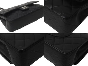 CHANEL マトラッセWフラップチェーンショルダー 13番台 25cm ショルダーバッグ ブラウン×シルバー金具 ラムスキン 美品 中古 62194