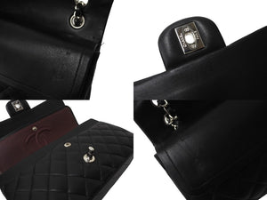 CHANEL マトラッセWフラップチェーンショルダー 13番台 25cm ショルダーバッグ ブラウン×シルバー金具 ラムスキン 美品 中古 62194