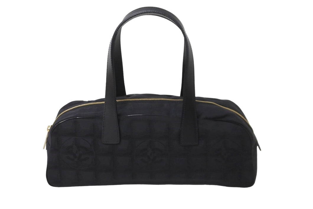 CHANEL シャネル ハンドバッグ ニュートラベルライン ココマーク 9番台 2005年 ナイロン ブラック ゴールド金具 美品 中古 62195