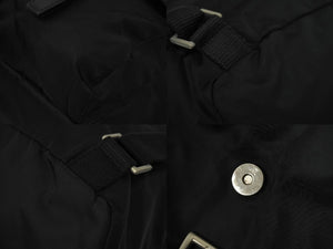 PRADA プラダ リュック デイパック バックパック Wポケット トライアングルロゴ ナイロン ブラック B6677F 美品 中古 62200 