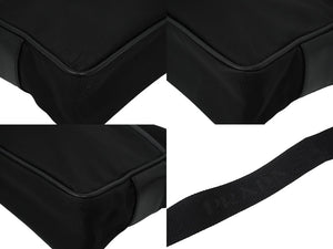 PRADA プラダショルダーバッグ トライアングルロゴ 2VH048 ナイロン サフィアーノレザー ブラック シルバー金具 美品 中古 62201 
