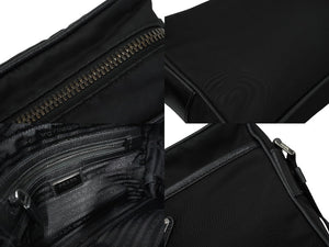PRADA プラダショルダーバッグ トライアングルロゴ 2VH048 ナイロン サフィアーノレザー ブラック シルバー金具 美品 中古 62201 