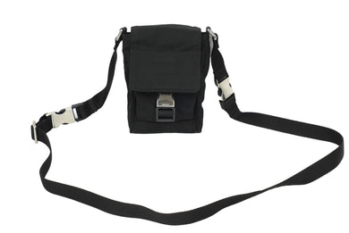 PRADA プラダ ミニショルダーバッグ ナイロン トライアングルロゴ ブラック シルバー金具 美品 中古 62202 