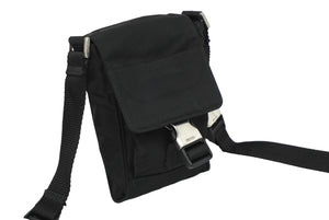 PRADA プラダ ミニショルダーバッグ ナイロン トライアングルロゴ ブラック シルバー金具 美品 中古 62202 